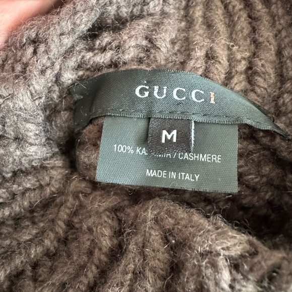 Gucci Cashmere Cable Knit Sweater Brown Size M - Picture 5 of 7